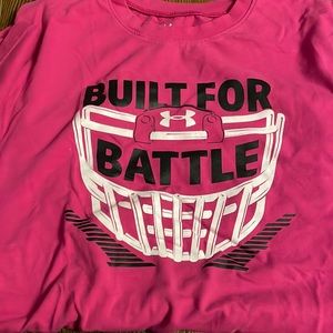 Pink under armor built for battle T-shirt